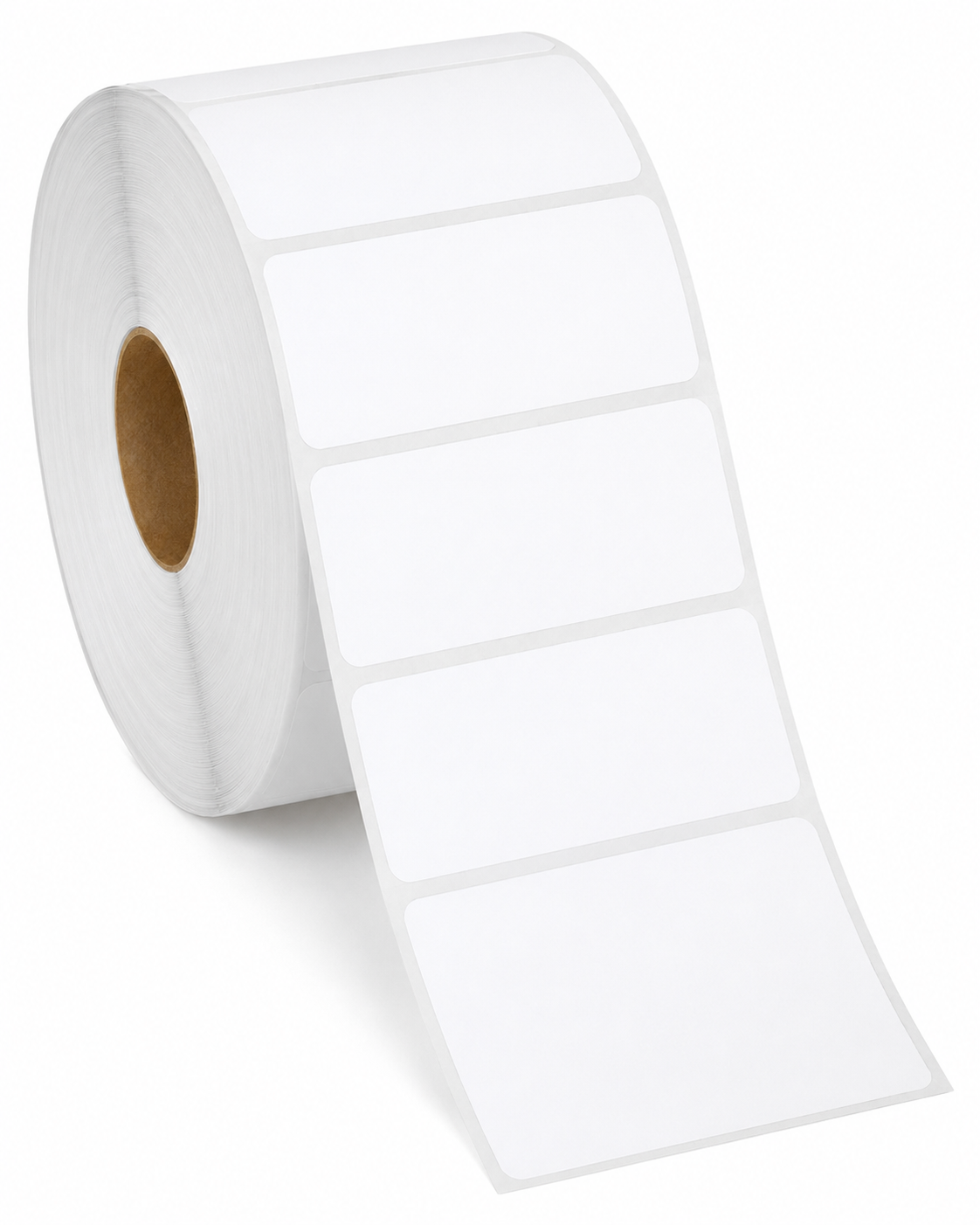 WHITE DIRECT THERMAL PERMANENT ADHESIVE LABELS 1.75X1.75 2500 PER ROLL