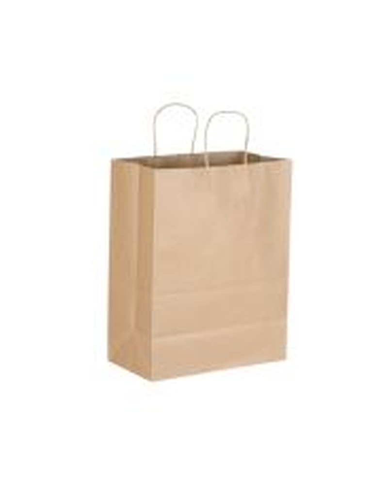 BAG SHOPPING KRAFT W/HANDLE 13X7X17 250 CT