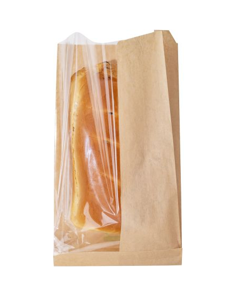 PRE BAG PAPER BRN 6X2.8X11.5 WNDW 100 CT RW