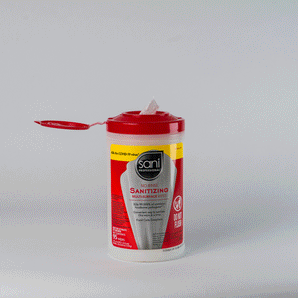 Sani Professional Multi Surface Sanitizing Wipe Canister (7.75"x9" White) 95/pk, 6 pk/cs