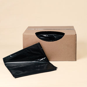 Plastic Can Liner 55-60 Gallon, Individually Folded (42"x54" 2.5 Mil Black) 100/cs