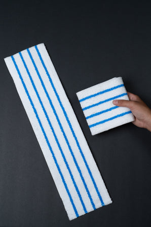 Disposable Hygen Microfiber Pad w/ Blue Stripes (4.75"x18") 50/pk, 3 pk/cs