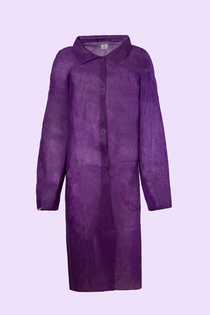 Polypropylene Lab Coats, No Pocket w/ Velcro & Elastic Wrist (2XLarge Purple) 50/cs