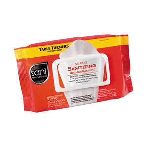 Sani Professional Multi-Surface No-Rinse Sanitizing Wipe (9"x8" White) 72/pk, 12 pk/cs
