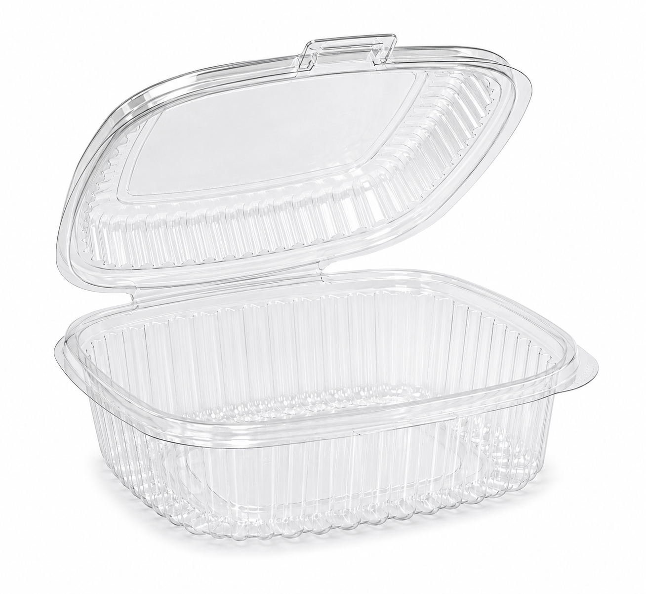 TS4016R- 16 OZ (300 P/CS) CLEAR ROUND PET 1 CLAMSHELL & HINGED CONTAINER