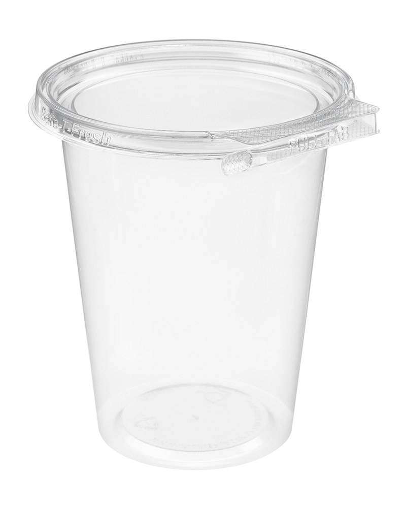 TS4032R-32 OZ (240 P/CS) CLEAR ROUND PET 1 CLAMSHELL & HINGED CONTAINER