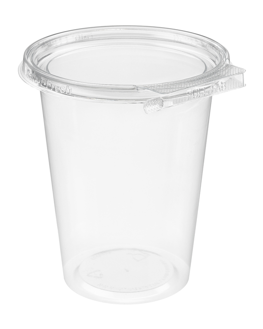 TS4032R-32 OZ (240 P/CS) CLEAR ROUND PET 1 CLAMSHELL & HINGED CONTAINER