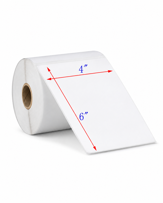 WHITE LABEL 4x6 ROLL 3200 LABELS PER ROLL/2 ROLLS PER CASE