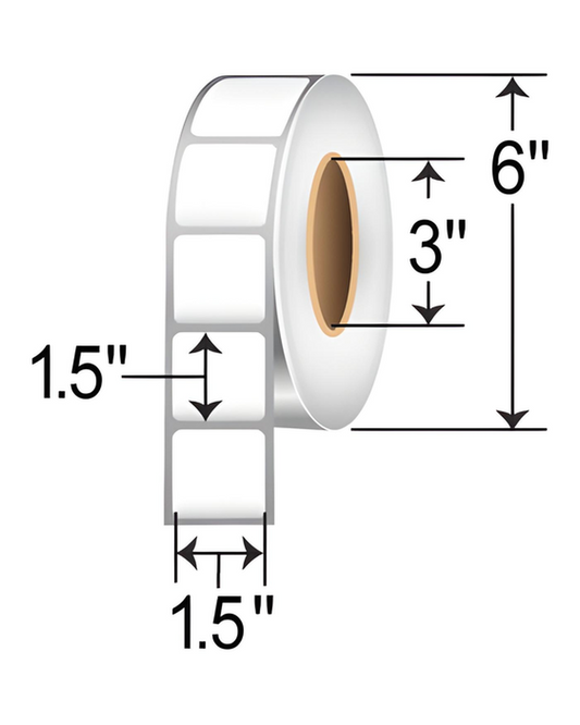 CONTROL LABEL 1.5 X 1.5 WHITE MATTE 3,400 P/ROLL