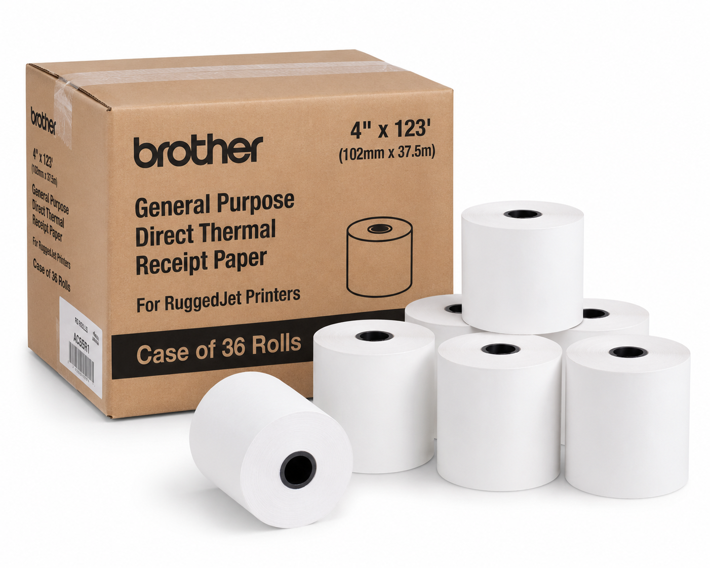 RECEIPT PAPER 4 X 123FT PER ROLL-36 ROLLS PER CASE