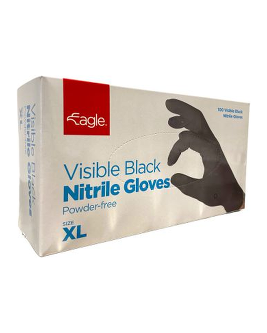 GLOVES BLACK EXTRA LARGE NITRILE POWDER FREE 10X100 CT