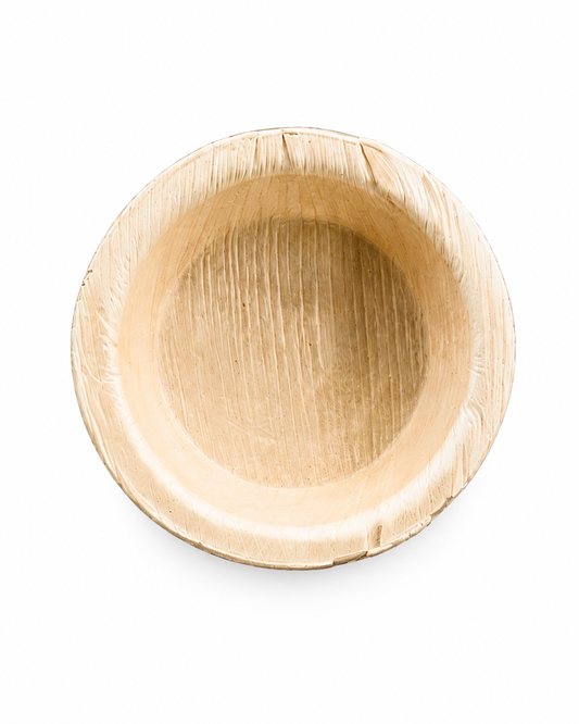 PRE BOWL PALM LEAF 3.8IN NTRL ROUND 4X25 CT RW