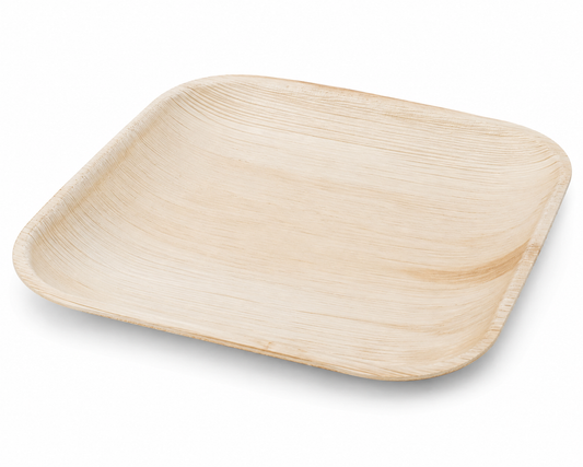 PRE DISPOSABLES INDO SQUARE NATURAL PALM LEAF PLATE 6IN X 6IN X 1/2IN 4X25 CT RW