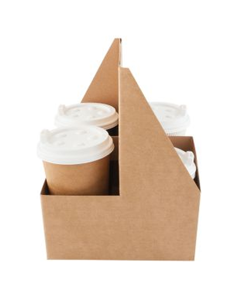 PRE CARRIER DRNK 4 CUP PAPER KRAFT 100 CT RW