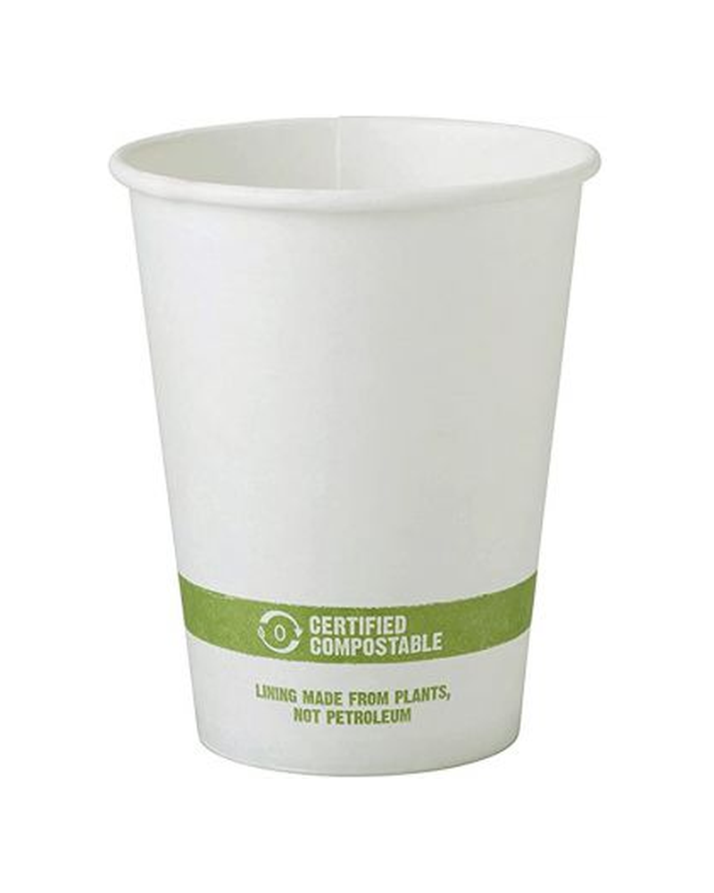 CUP HOT WHITE PAPER 12 OZ 1000 CT WORLD CENTRIC