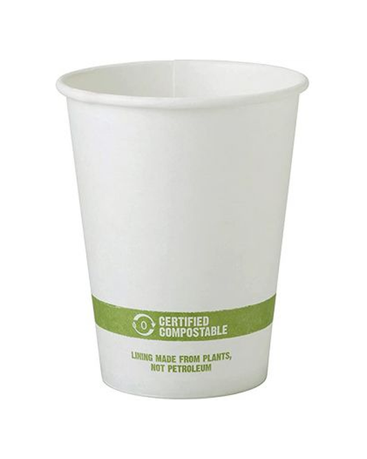 CUP HOT WHITE PAPER 12 OZ 1000 CT WORLD CENTRIC